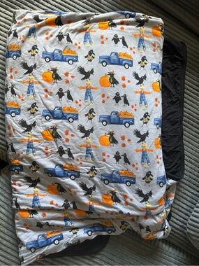 Kids Halloween Pumpkin & Truck Pajama Blanket